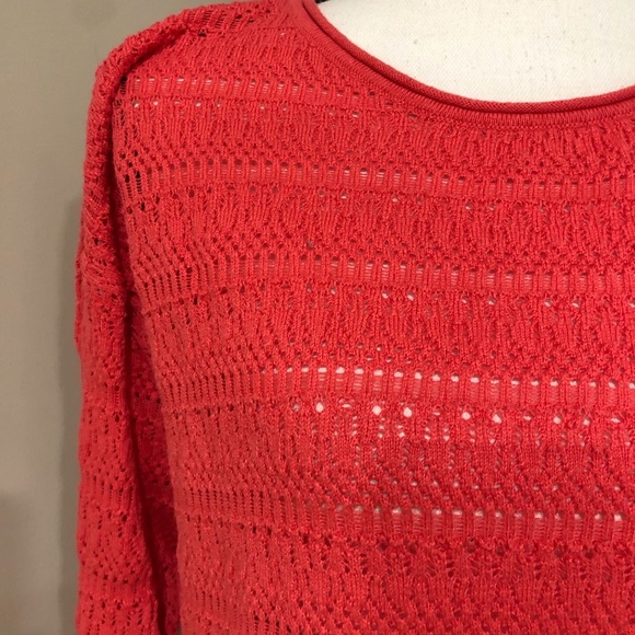 *ST. JOHN'S BAY* Pink 3/4 Sleeve Sweater Shirt Top Size Small - Picture 3 of 6